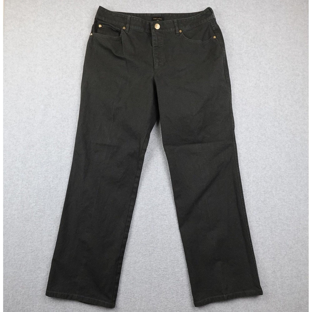 ESCADA Women's Forest Green Straight Leg Jeans 40 EU Made in Croatia Dressy